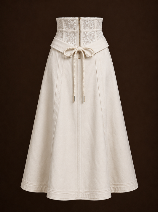 The Inseam Midi - Ivory Denim